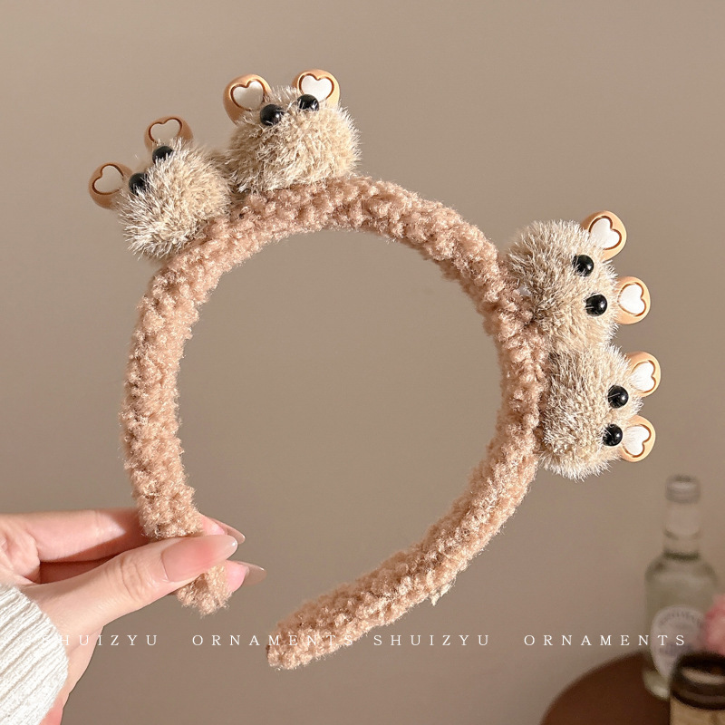 Cute pelúcia lavado facial correa de cabello para mujeres 2025 nuevo tipo de máscara especial para el cabello de maquillaje atar cabello correa de cabello