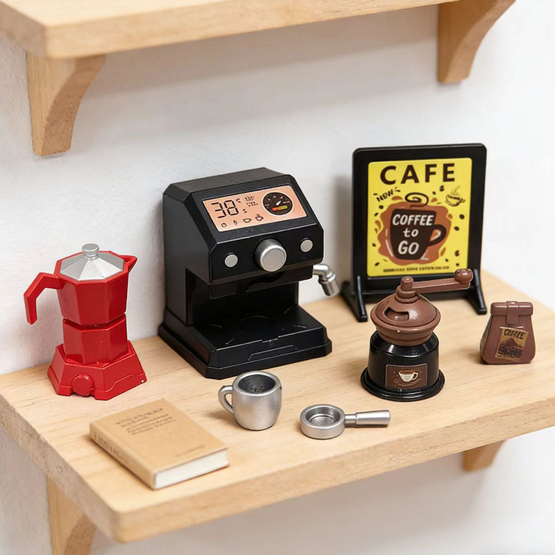 Miniature Kitchen Coffee Machine Dollhouse Accessories Miniature Model Props Pocket-Sized Ornaments Assembly Toys