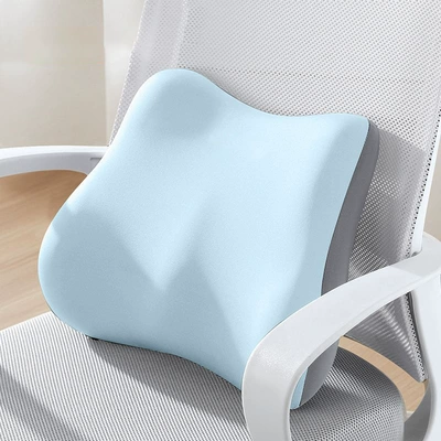 Memory Foam Seat Cushion and Lumbar Support: Waist support - gray-blue-waist-support-without-straps