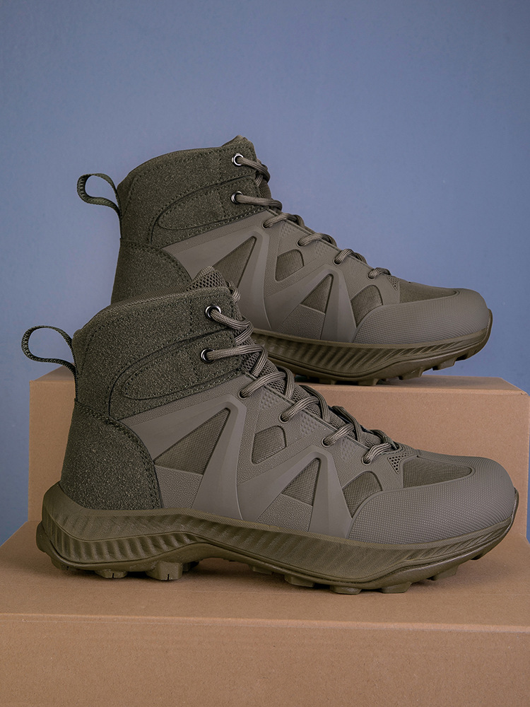 Botas de combate, fanáticos militares, botas tácticas de rango medio, montañismo al aire libre para hombres, zapatos altos para hombres, botas de entrenamiento de combate, botas de senderismo todoterreno