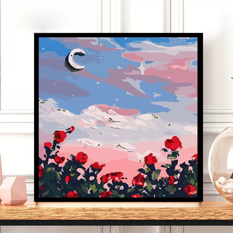 Tulip DIY numeric oil painting handmade filled oil painting floral landscape coloring therapeutic hand-drawn beautiful wall art
