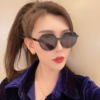 Fashionable white retro brand sunglasses, city style, Japanese and Korean