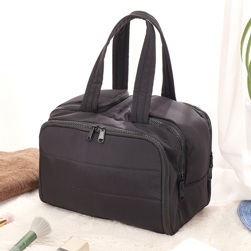 Douyin ホットセールダブルワイドオープン大容量ふわふわ化粧品バッグ女性のハイエンド旅行ポータブルトイレタリー収納袋|undefined