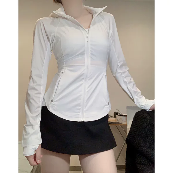 New summer women's sun protection clothing slim outdoor camping jacket hooded ice silk long sleeve breathable hole UV resistant