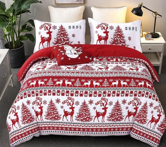 3d Christmas Bedding Set Three Piece Holiday Bedroom Decor_voghion.com
