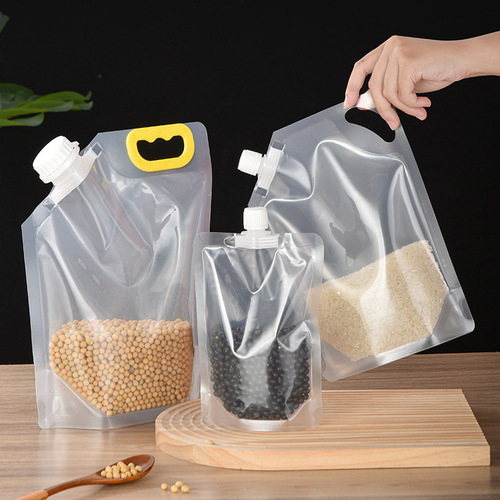 Grain storage sealed bag, moisture-proof and insect-proof, transparent thickened portable food-grade nozzle bag, rice packaging bag
