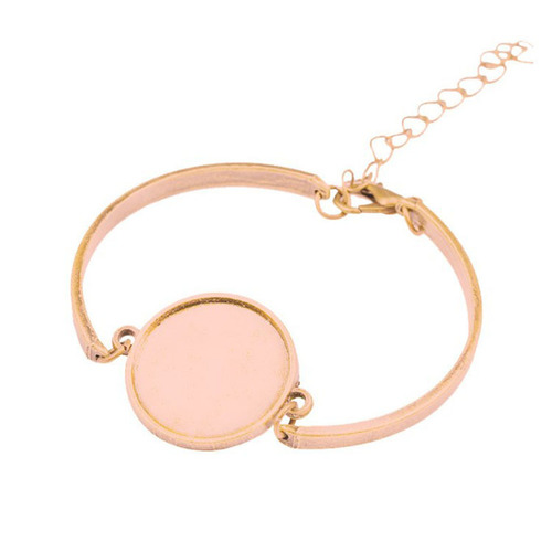 Alloy jewelry accessories DIY 20mm round time gem base bracelet and bangle