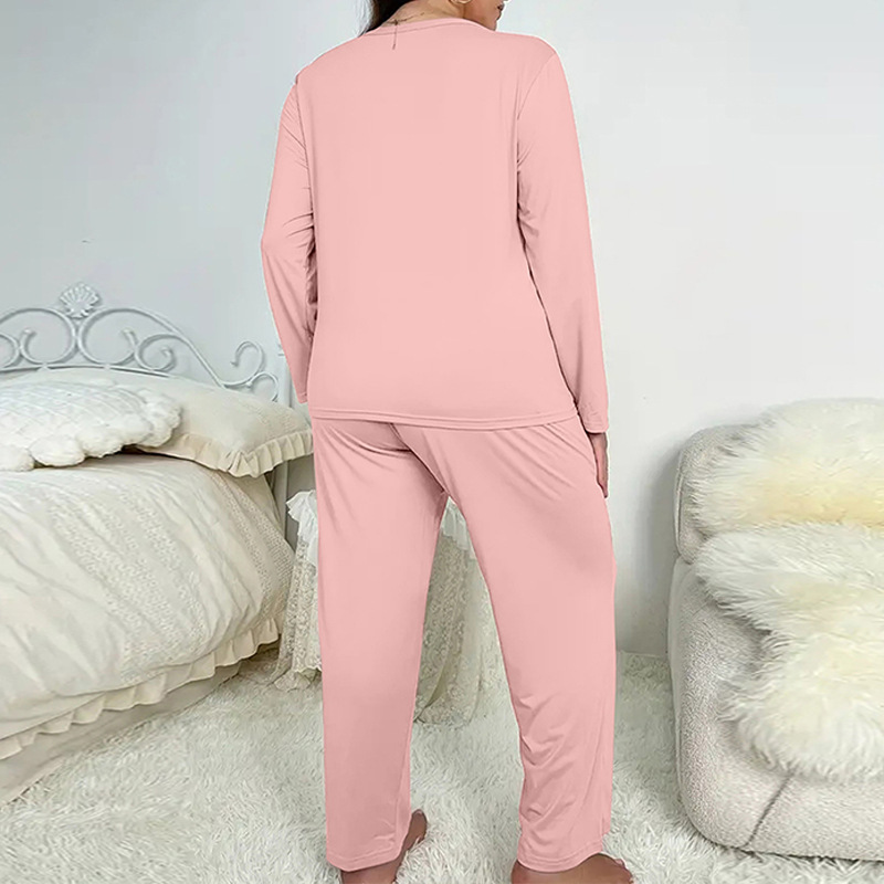 Nuevo conjunto de ropa de casa de seda de leche estampada de talla grande para mujer, pijama casual de uso diario para primavera y otoño, ropa de dormir gruesa_voghion.com