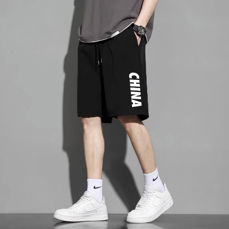1688 Trendy Men's Summer Thin Five-Point Shorts Breathable Youth Simple Printed Basketball Sports Shorts