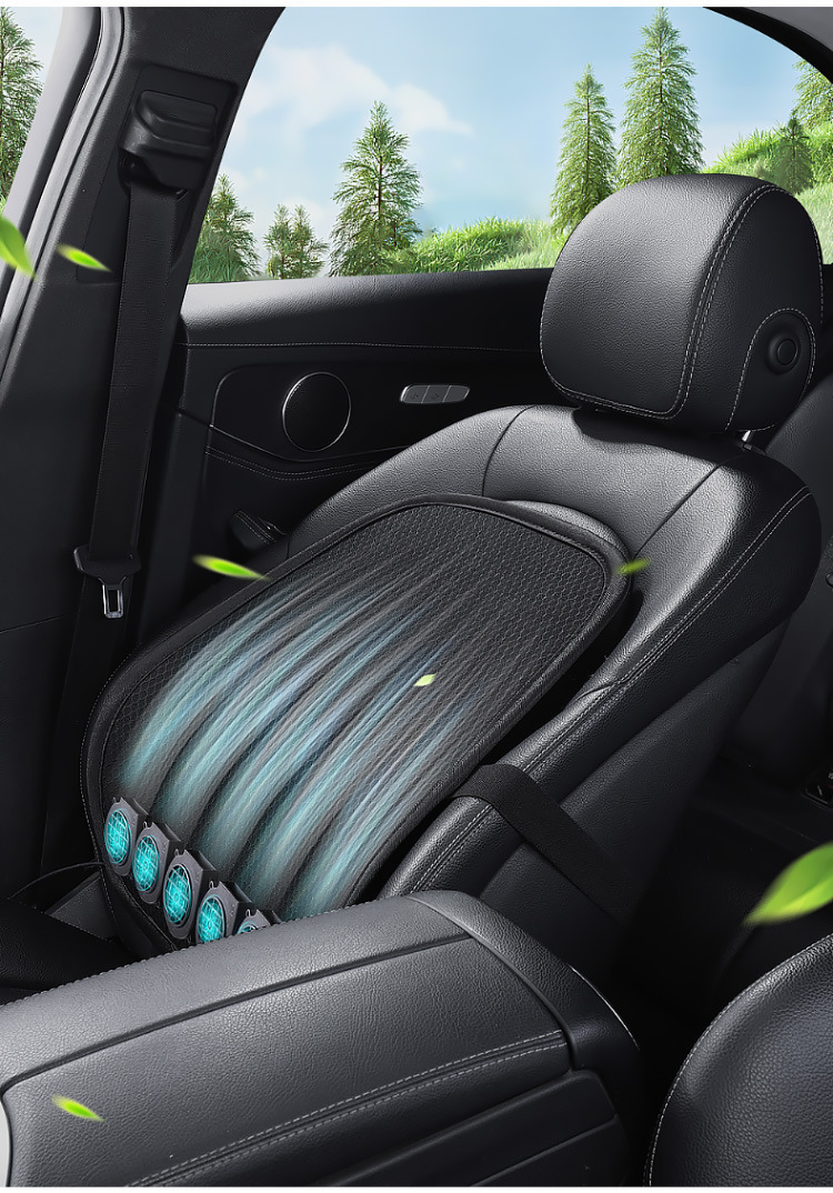 Car Seat USB Three-Speed Adjustable Air-Blown Lumbar Support Cushion for Office Chair Backrest, Ventilation and Lumbar Support Pad for Long Sitting