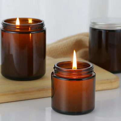 Tan candle Glass Wax pouring Candle Cup Candle bottle brown candle empty bottle 250ml Retro manual goods in stock wholesale