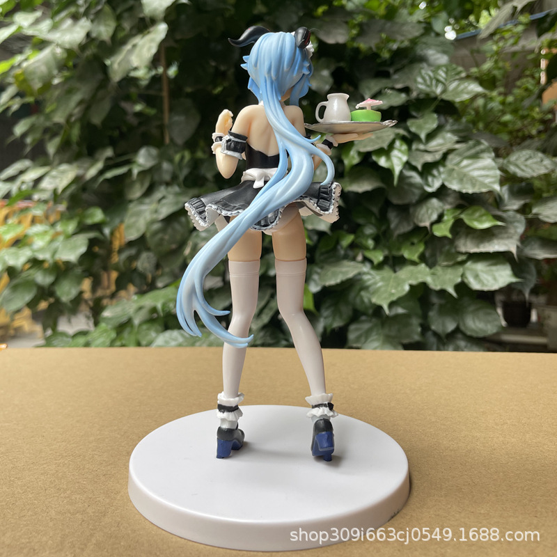 2023 nuevo estilo erchuang hermosa niña sigue la luna Maid bandeja de pie postura en caja modelo de decoración hecho a mano