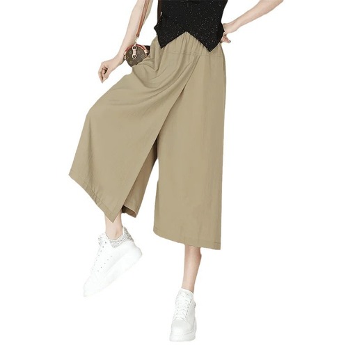 Skirt Pants Straight Leg Casual Pants Skirt 2024 Summer Multi-purpose Eight-Inch Pants Breathable High Waist Loose Multi-purpose Cool Feeling Wide Leg Pants 