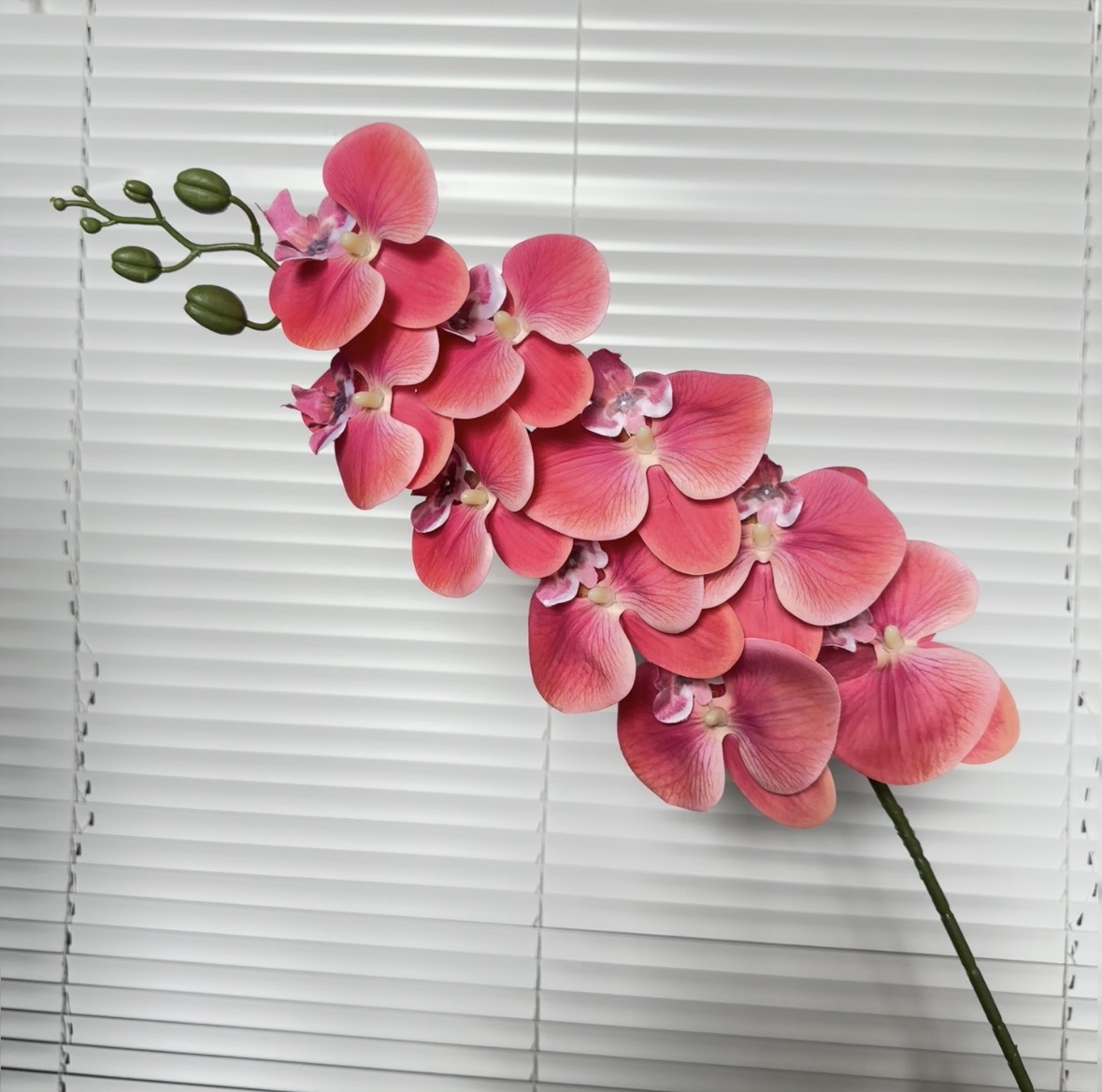 9-cabeza película Phalaenopsis flor artificial salón comedor Mesa alta rama piso decoración flor falsa Boda boda arreglo de flores