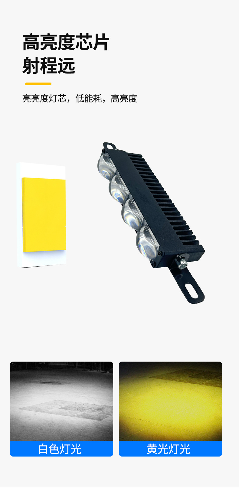 Motorcycle Spotlight High Beam Paving Light Four-Eye Headlight LED