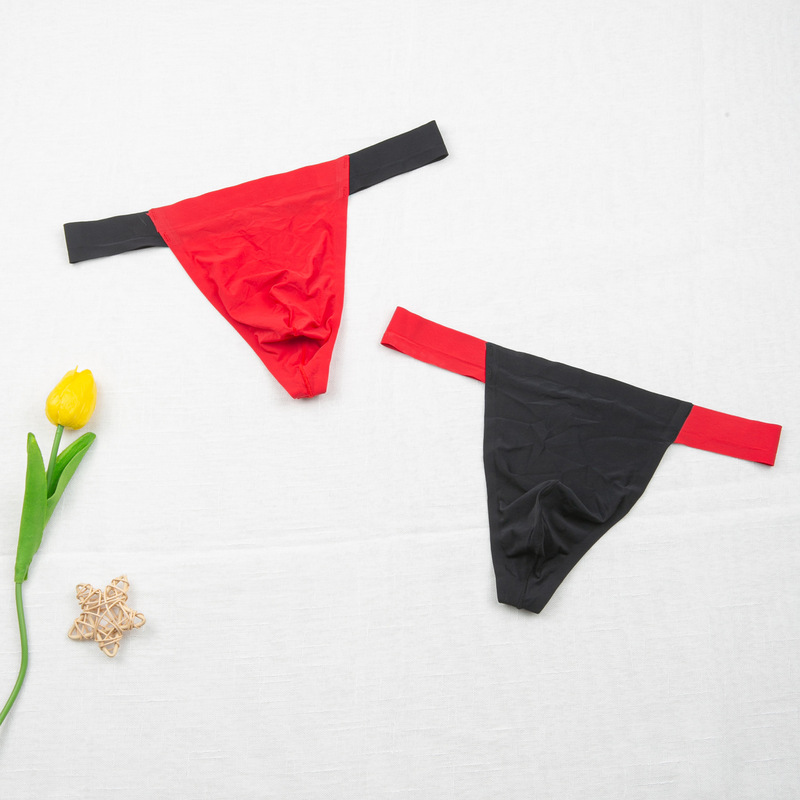 Men's cotton thong underwear, sporty, sexy, seamless, comfortable, elastic, for running and summer