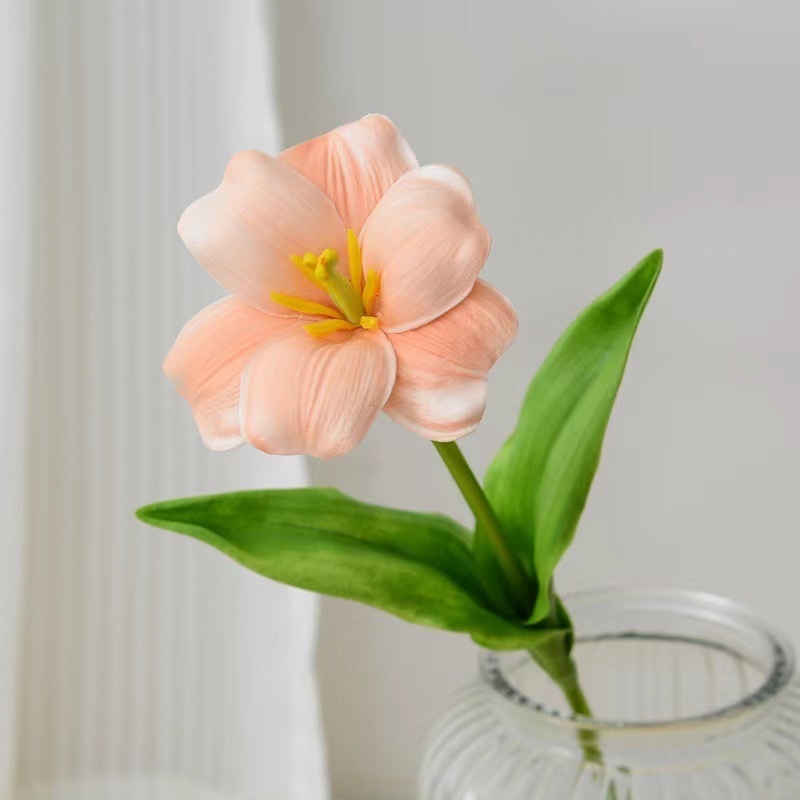 PU迷你郁金香批发家居装饰人造花束仿真植物手捧婚庆假花造景道具|undefined