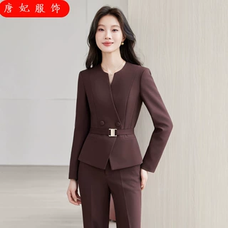 修身高级感气质职业装长袖小西装外套女阔腿裤跨境批发秋冬季新款