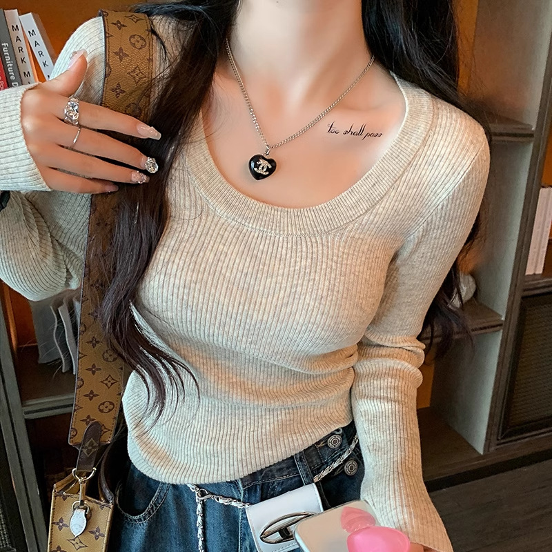 针织衫春季新款女装2025修身圆领毛衣内搭打底衫爆款低领长袖上衣