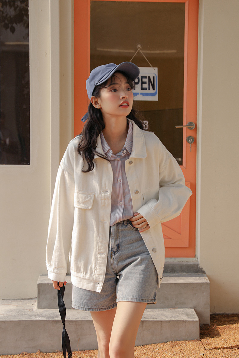 ホワイト ホワイトデニムジャケットレディース22春 レディース服 サイズ