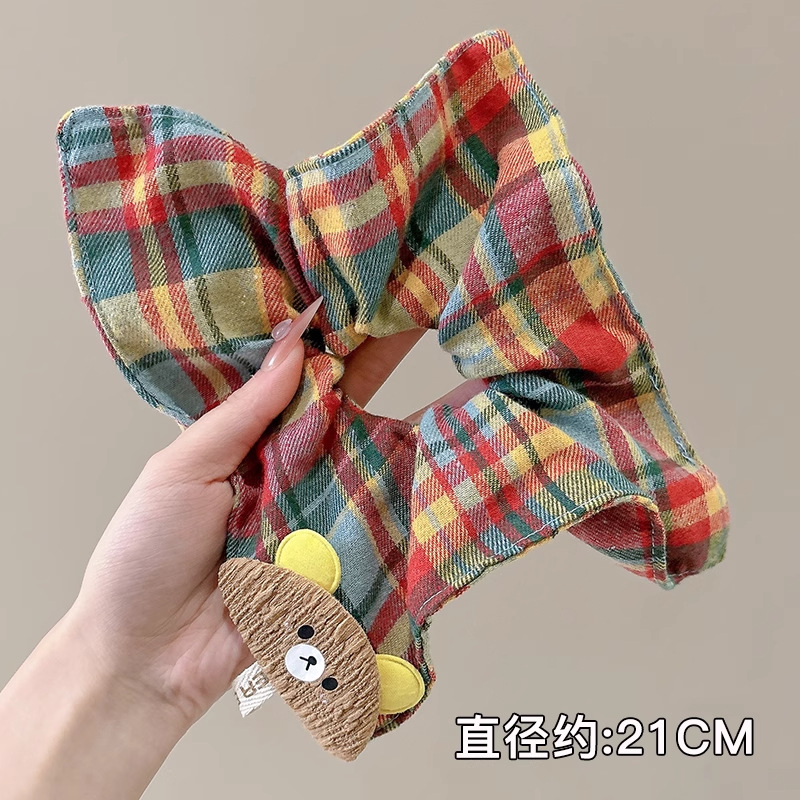 Temperamento bufanda cuadrada intestino lazo para el cabello femenino 2025 nuevo estilo súper grande cola de caballo cabeza cuerda viento perezoso banda de goma cuerda para el cabello tocado