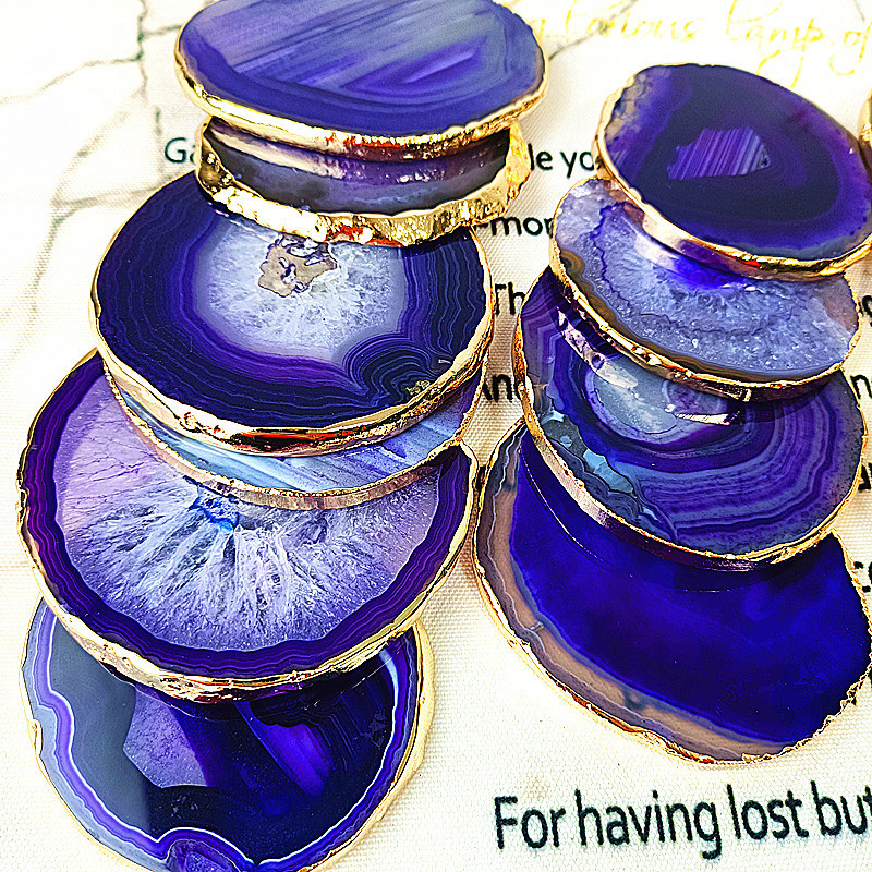 Meishi Spot Gold Plated Phnom Penh Agate Piece Coaster Jade Plated Coffee Mat Red Wine Mat Manicure Agate Stone Slice Meishi Spot Gold Plated Phnom Penh Agate Piece Coaster Jade Plated Coffee Mat Red Wine Mat Manicure Agate Stone Slice