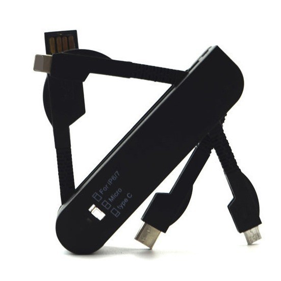 Directo de fábrica multi-función Sabre tres en un teléfono móvil cable de carga un arrastre tres cable de datos Universal tipo-c personalización