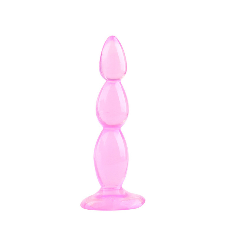 Chrysanthemum Wearable Anal Beads Plug, Suction Cup Base, TPE, Triple Bead Black — detail image 3