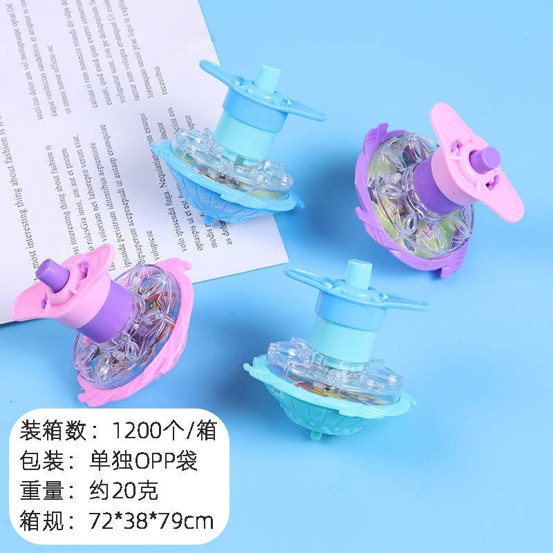 Colorido giroscopio flash luminoso eyección giroscopio juguetes jardín de infantes para niños