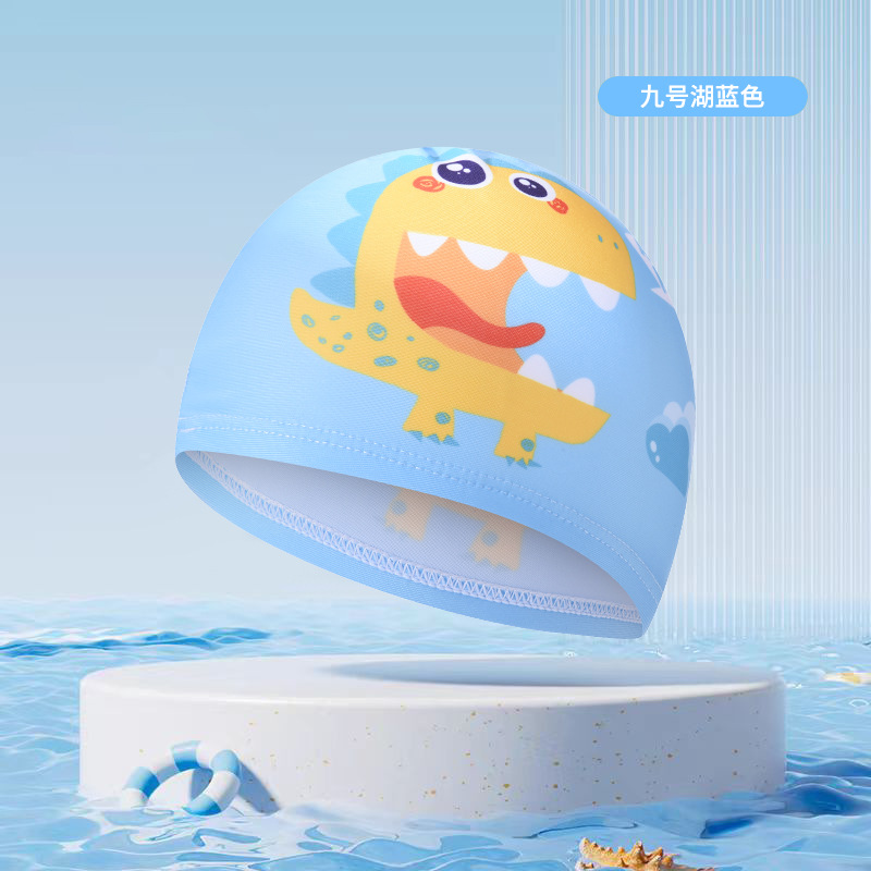 Sombreros de baño para niños de moda impresión de dibujos animados dinosaurios cómodos gorras de tela lindas gorras para niños y niñas gorras de tela de oído para bebés