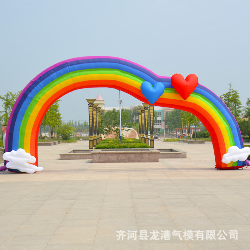 Arco inflable de dibujos animados para escuela primaria, jardín de infantes, puerta inflable de arcoíris, evento de celebración, ceremonia de inauguración, membrana inflable