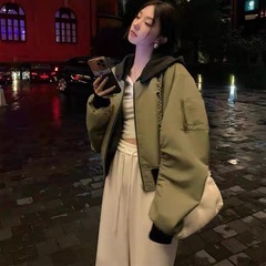 双面穿pu皮连帽外套女2025秋季新款复古短款黑色休闲夹克上衣