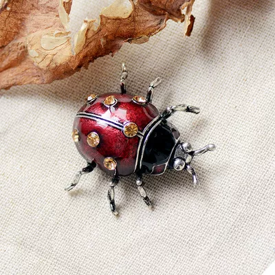 Enamel Seven-Star Ladybug Brooch Yaxa sancaqları