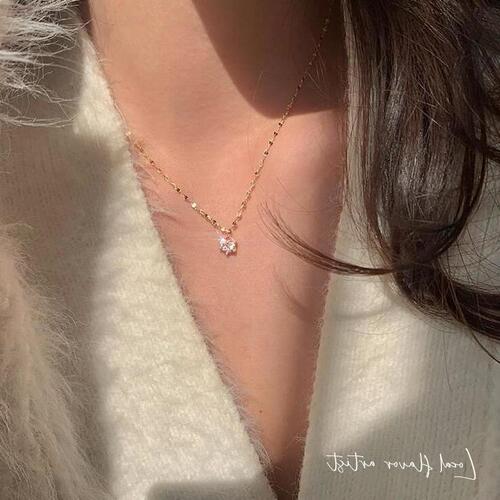 Dongju Japan Korea Spring Autumn Necklace for Women Ins Lockchain Lightweight Luxury Unique Design Sense Gentle Elegance Simple Sister-in-law