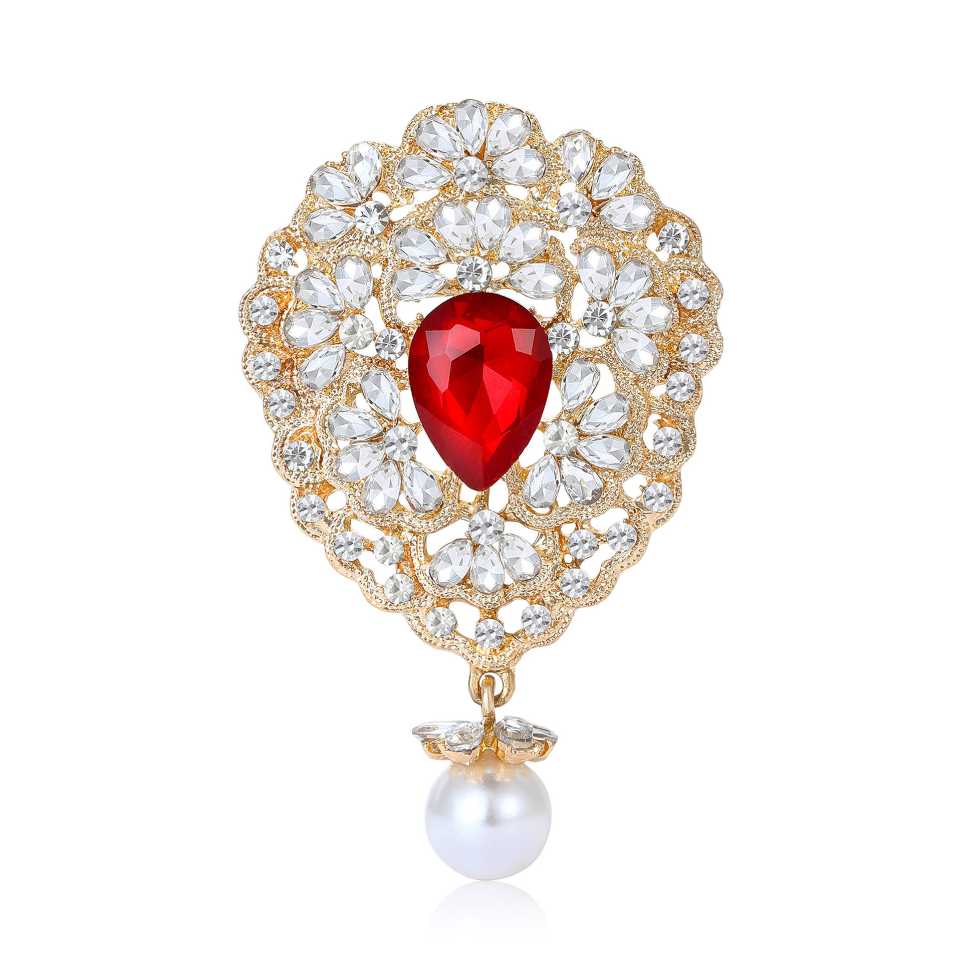 Foreign Trade Cross-Border European and American Creative Retro Rhinestone Pendant Brooch Women's High-End Corsage Jewelry Pin Manufacturer Wholesale
