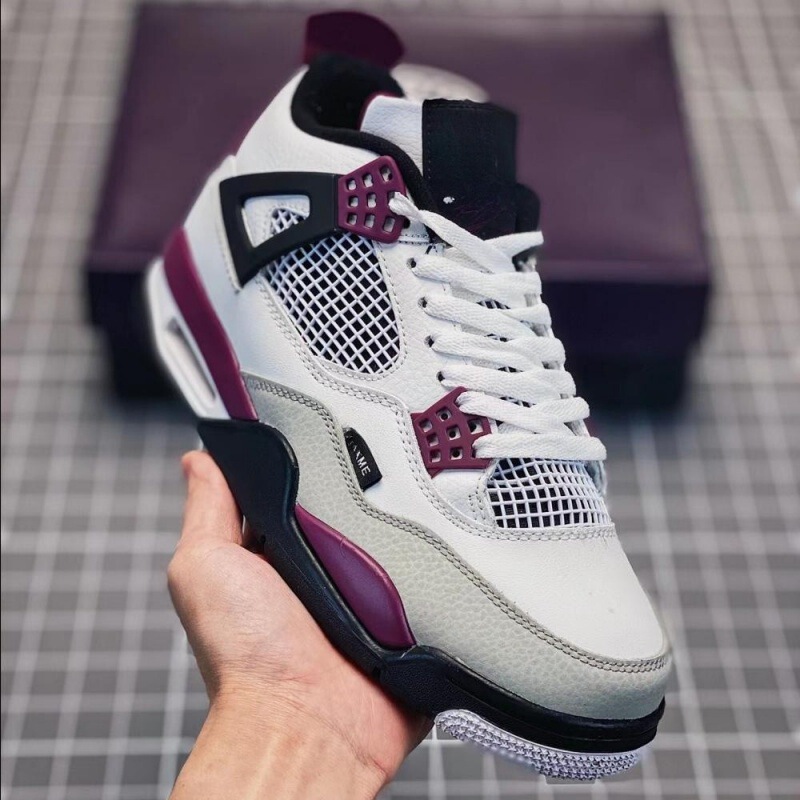 莆田工場 aj4 ピュアオリジナルバスケットボールシューズダークグリーンジョー 4 パープルデニム滑り止め耐摩耗性男性と女性のカジュアルランニングシューズ|undefined