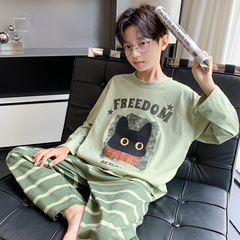 男童睡衣春秋款长袖青少年学生男孩大童2025年新款卡通家居服套装