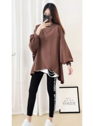 Dongdaemun New Dopamine Autumn Plus-Size Women's Loose Casual Slimming Tops Irregular Trendy Sweatshirts