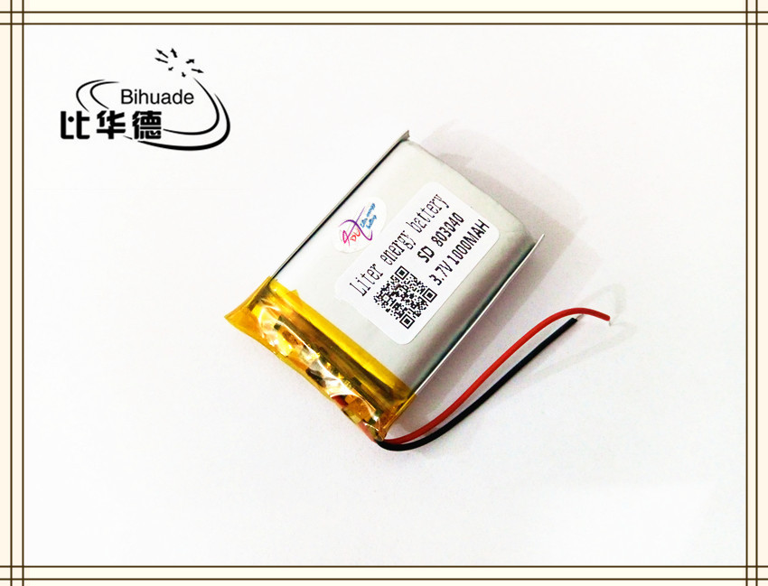 3.7V SD 803040-1000mAh Liter energy battery 聚合物锂电池厂家