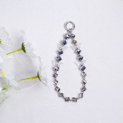 銀色水晶手機鏈合金蝴蝶飛飛鑰匙鏈精緻包包掛件