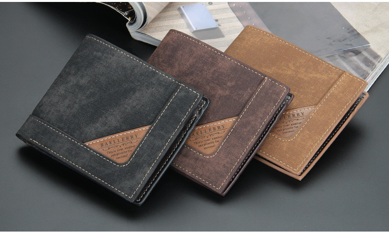 Men's Color Block Open Wallets display picture 1