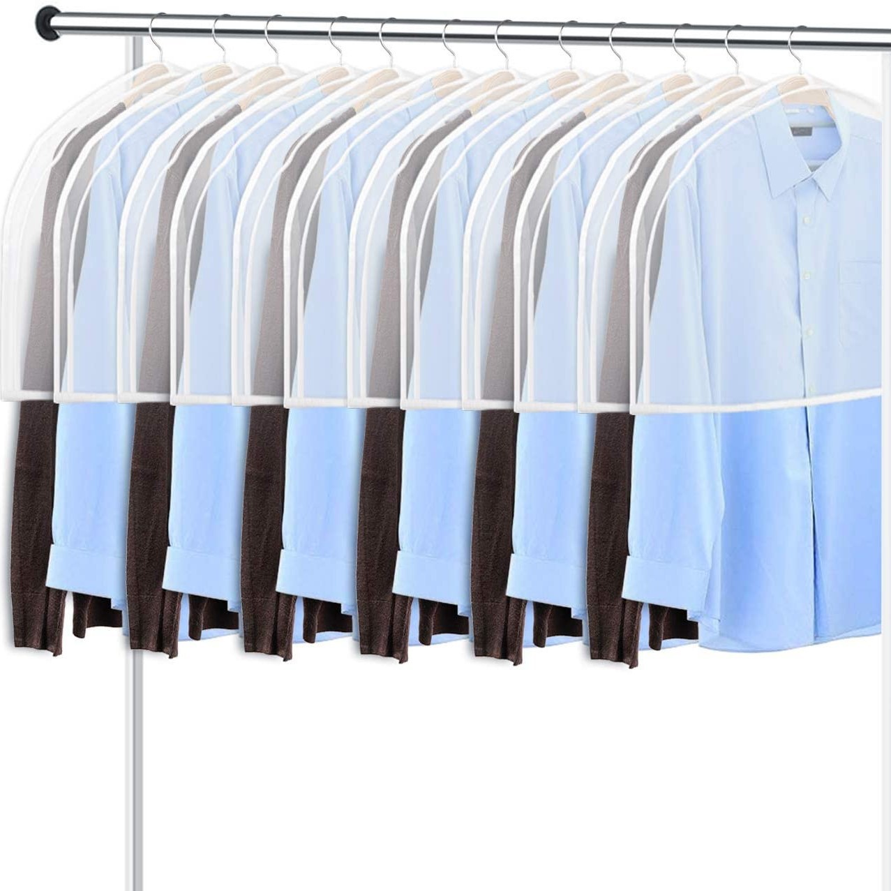 Ropa de media longitud cubierta de polvo ropa colgando ropa bolsa de polvo guardarropa traje de abrigo ropa percha cubierta de polvo