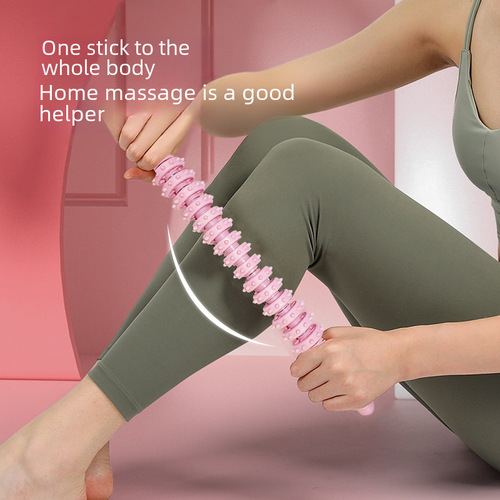 Flexible Gear Massage Stick for Women, Full Body Meridian and Muscle Relaxation, Yoga and Fitness Slimming Roller Wolf Tooth Stick