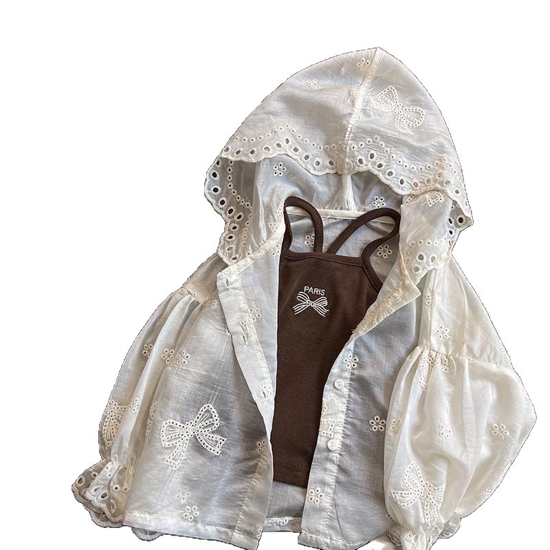 Mori ropa de protección solar para niñas verano 2025 nueva chaqueta para niños estilo delgado seda de hielo bebé femenino ligero estilo occidental