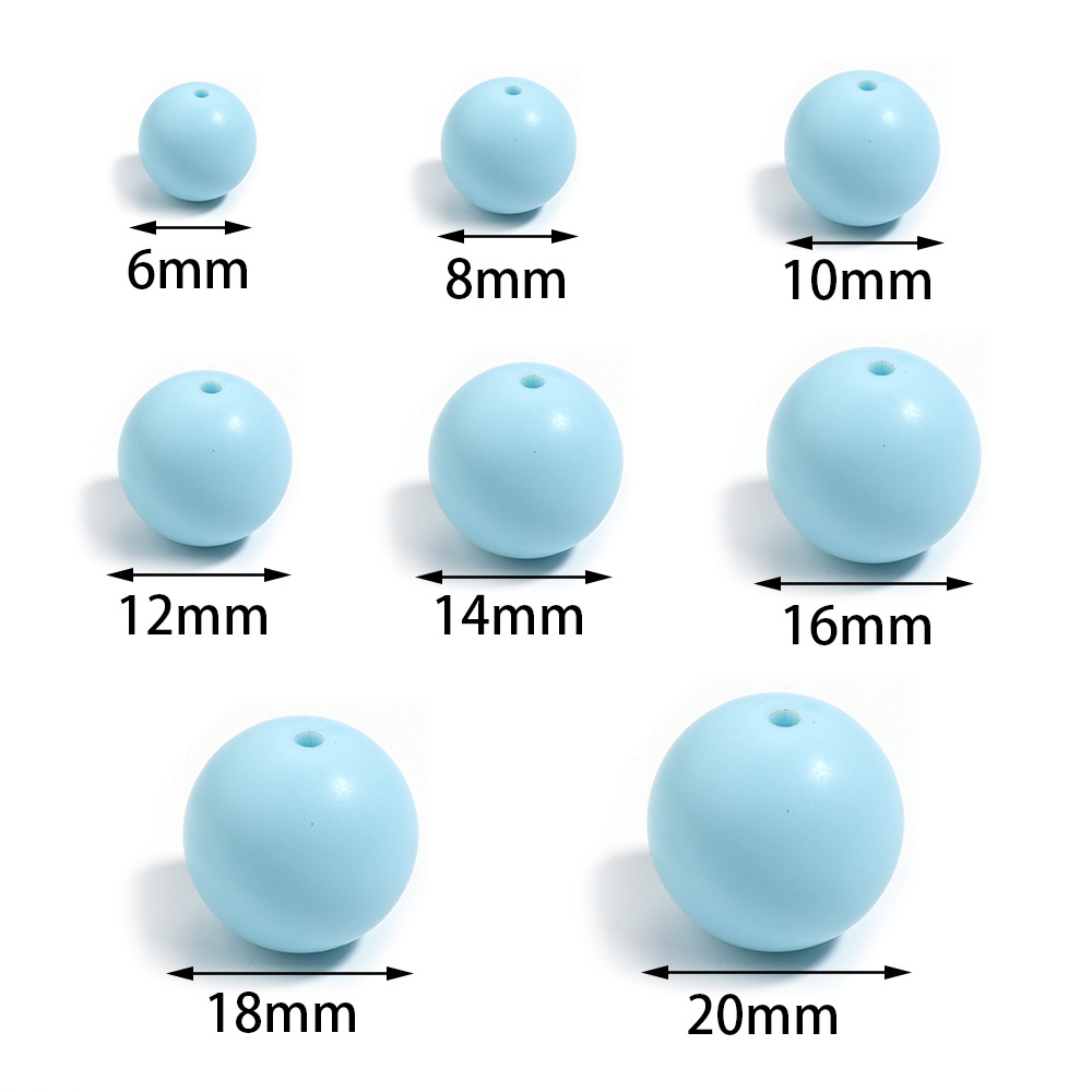 Cuentas redondas acrílicas de color sólido para Navidad, cuentas redondas de color sólido para joyería hecha a mano, accesorios de bricolaje, cuentas redondas de color sólido, cuentas sueltas.