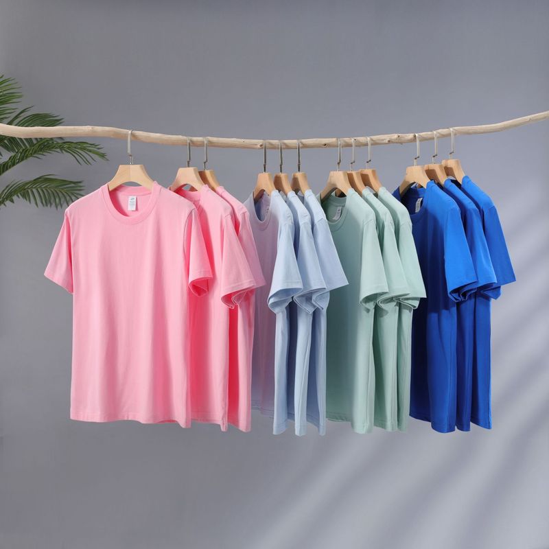 純綿重ポンドtシャツ240g男女ゆるい新疆綿丸襟カップルのシャツの上着の純色の日本半袖t|undefined