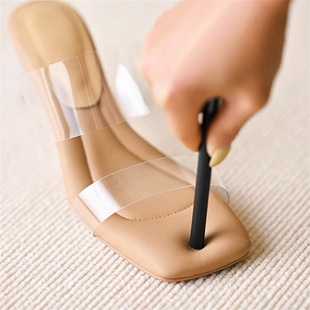Fairy-Style Transparent Sandals for Small Women, High-Heeled Shoes That Are Not Tiring for Feet, Crystal Sandals and Slippers for Outer Wear, Large Size Shoes