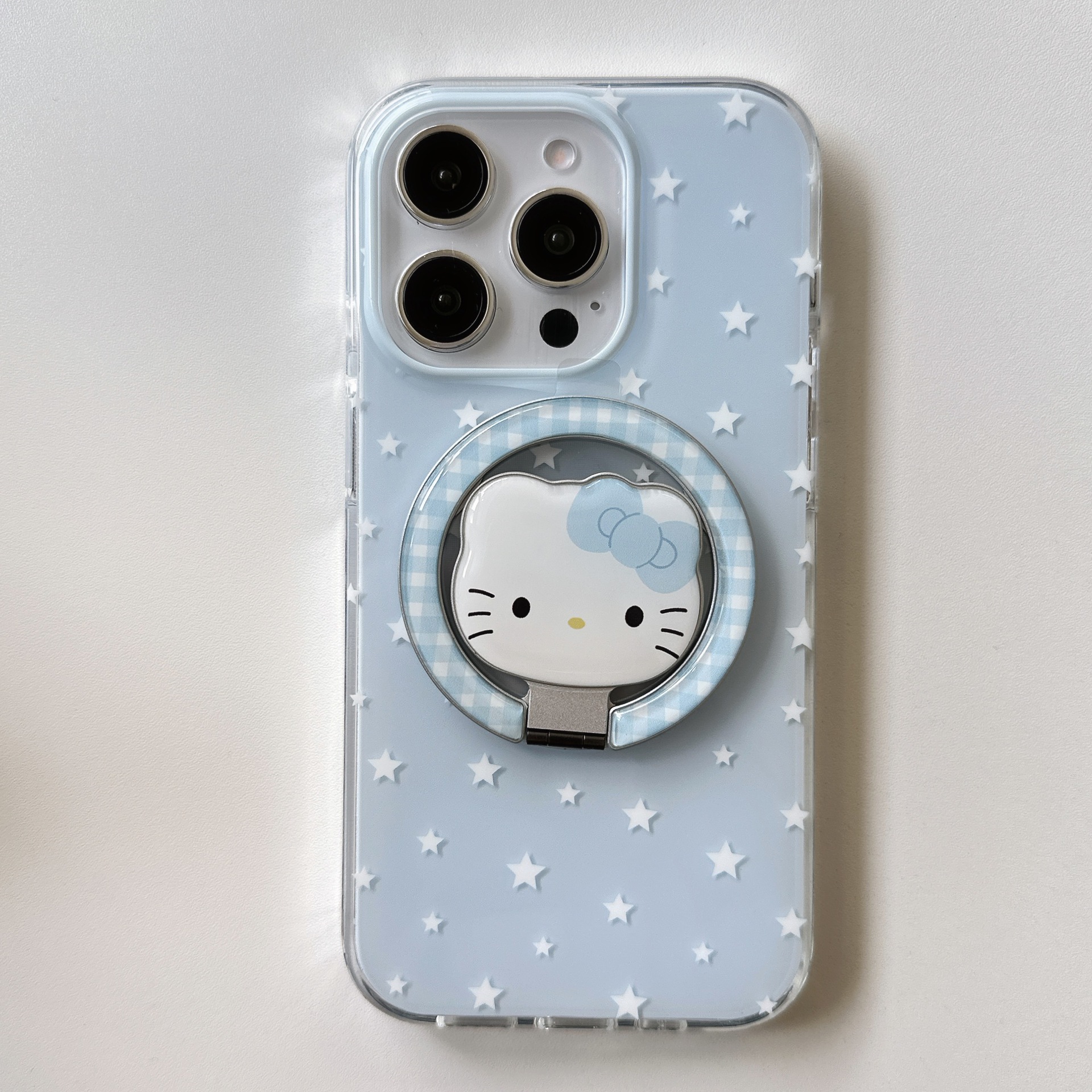 Soporte de gato KT fresco azul para Apple 15ProMax funda para teléfono móvil 16Pro Nuevo 14/13 Pareja 16