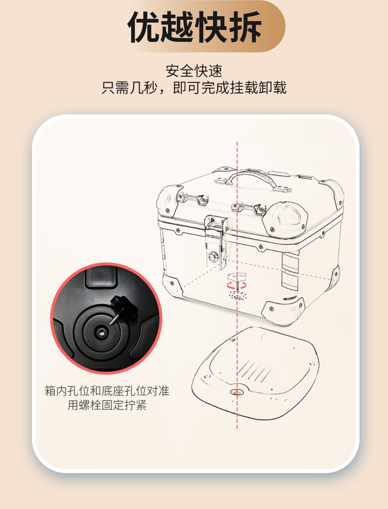 Wanlihao Dandan Aima electric vehicle trunk, motorcycle rear trunk, universal scooter non-aluminum alloy trunk