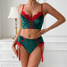 圣诞装Christmas欧美俄罗斯外贸爆款情趣内衣套装蝴蝶结两件3718